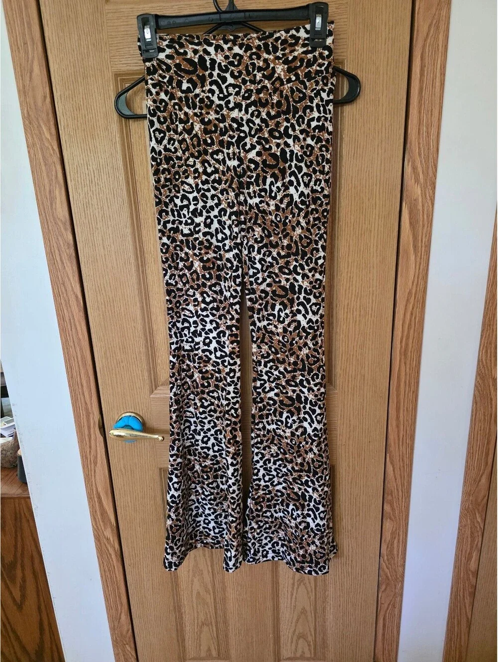 No Boundaries Leopard Print Flare Pants Juniors Size 3-5
